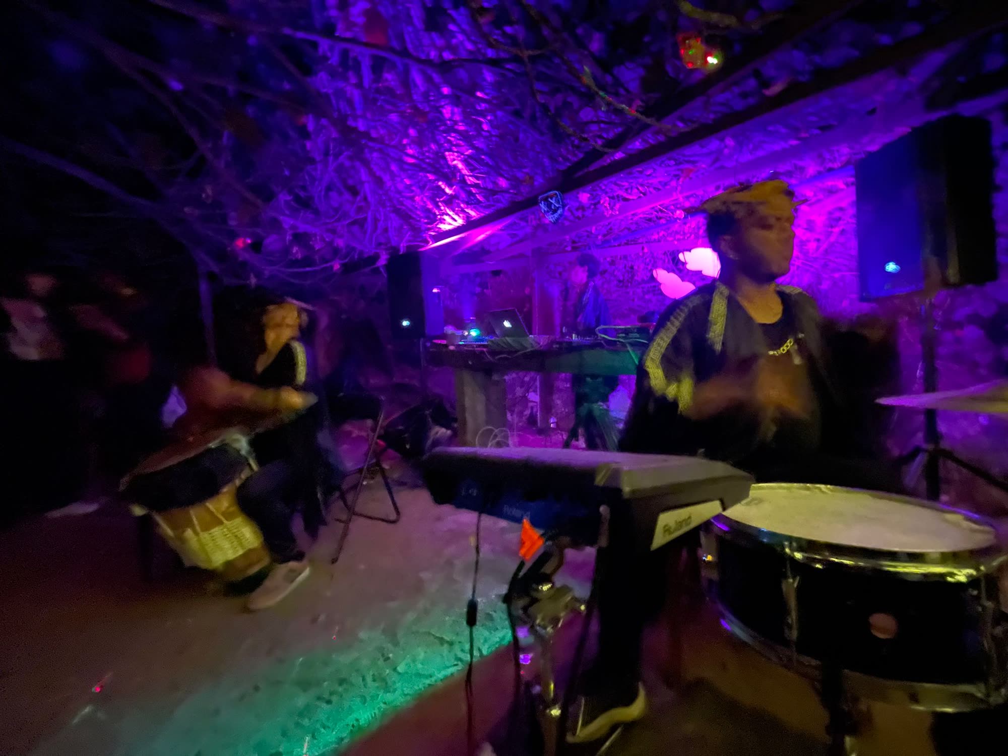 Sesión musical en directo en la finca.